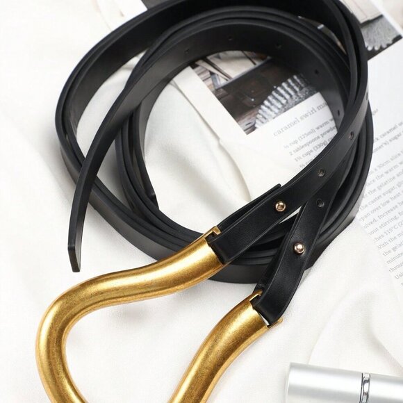 Black Elegant Women's Studded Decor Belt Halloween - Picture 3 of 4